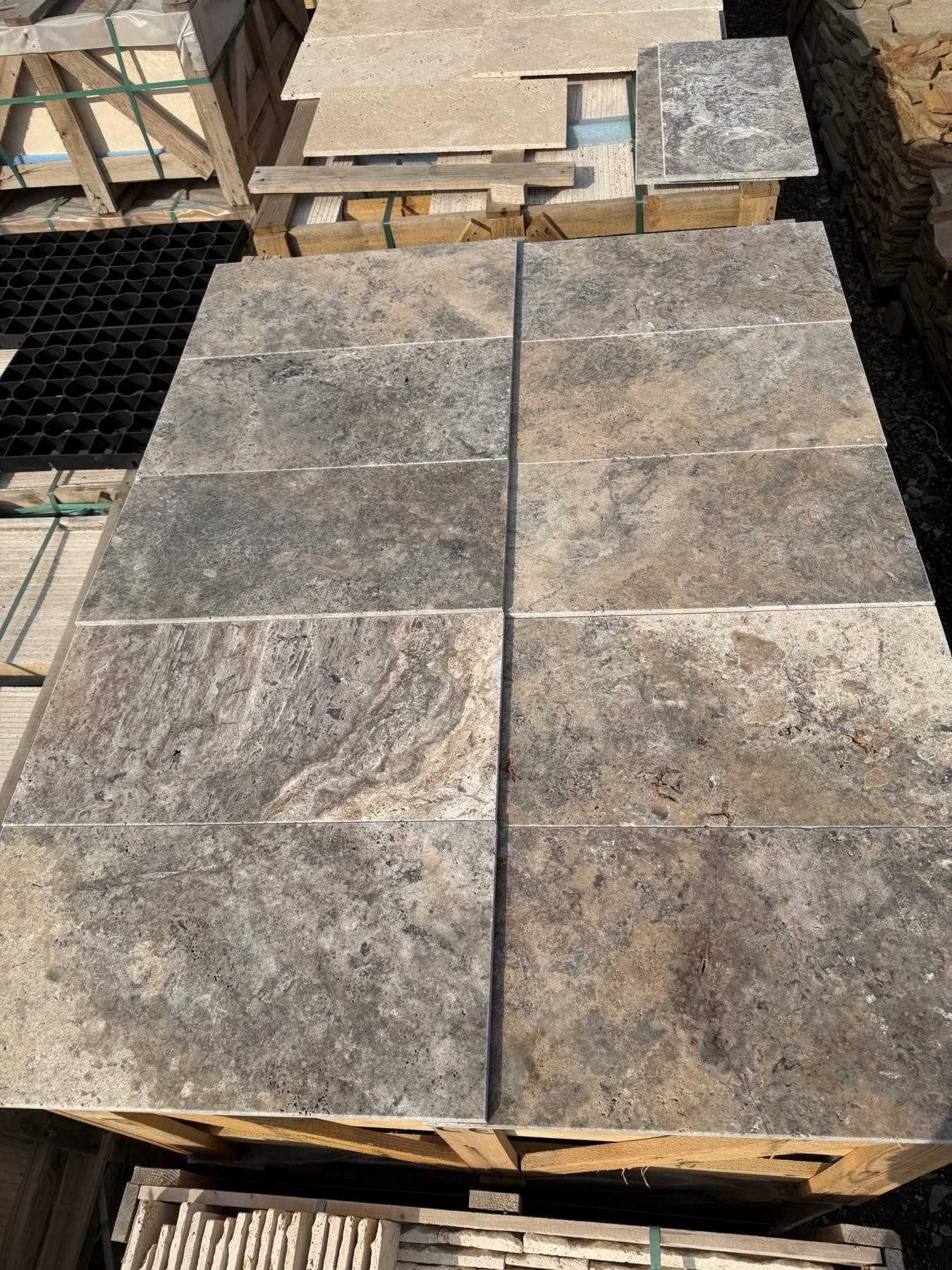 Травертин Silver заповнений  30,5*61*1,2см