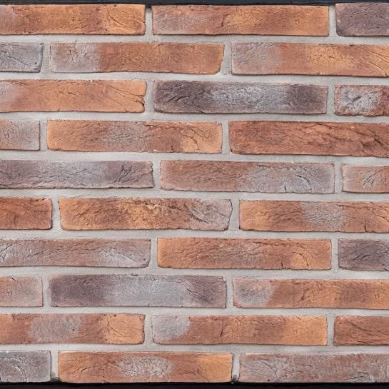 Фасадна плитка Loft Brick Лонг Форд 30 Червоно-коричневий з чорними вставками 295x50 мм
